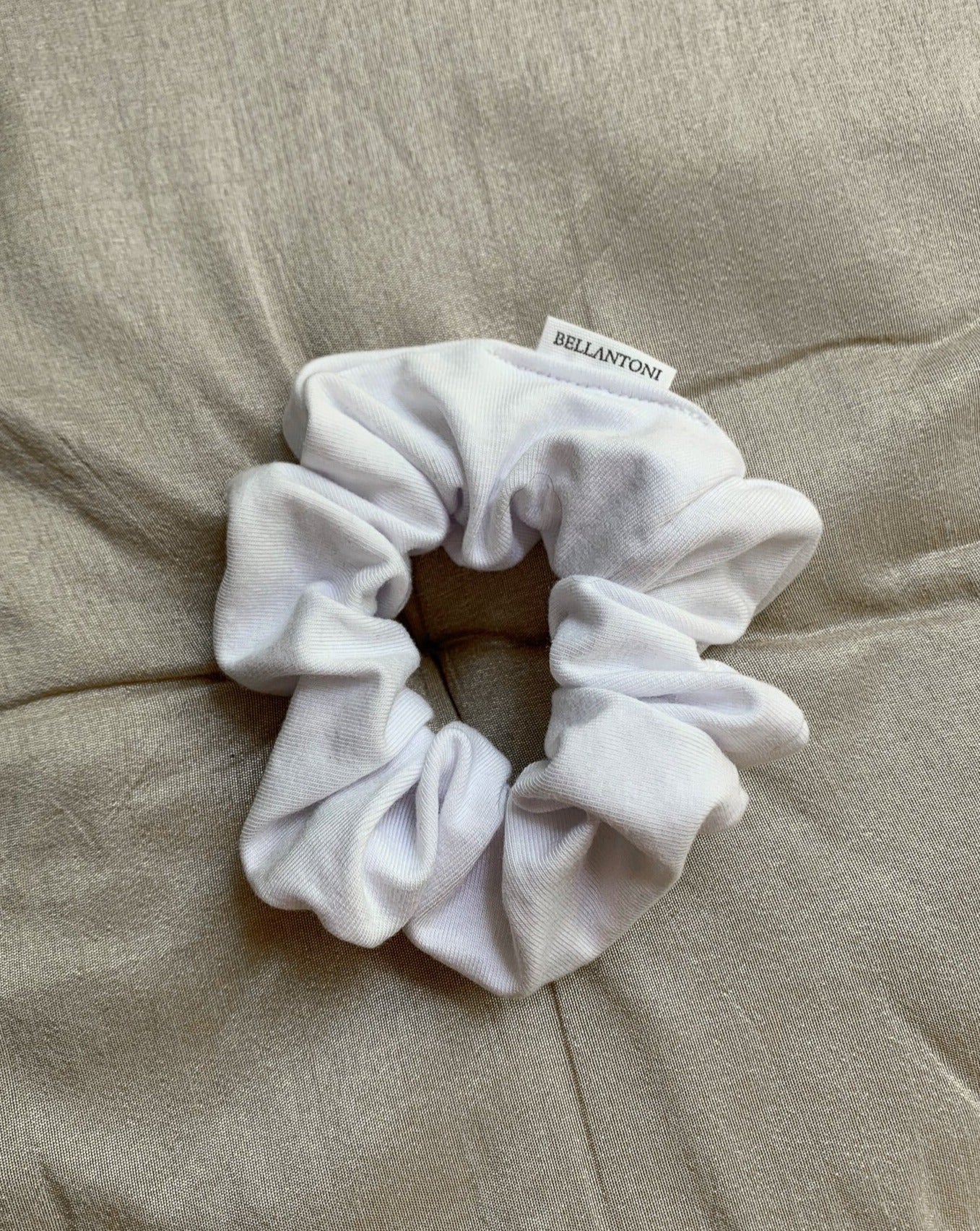 Tencel organic cotton knit white scrunchie