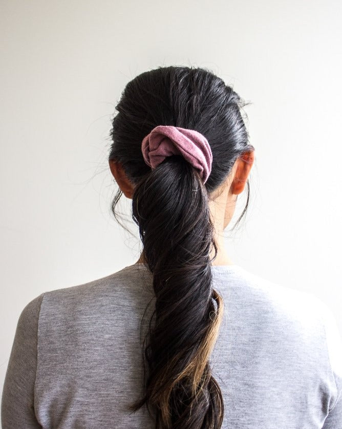 Zero waste rose bamboo scrunchie ponytail