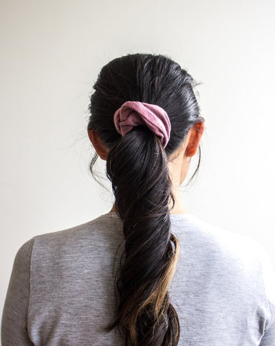 Zero waste rose bamboo scrunchie ponytail