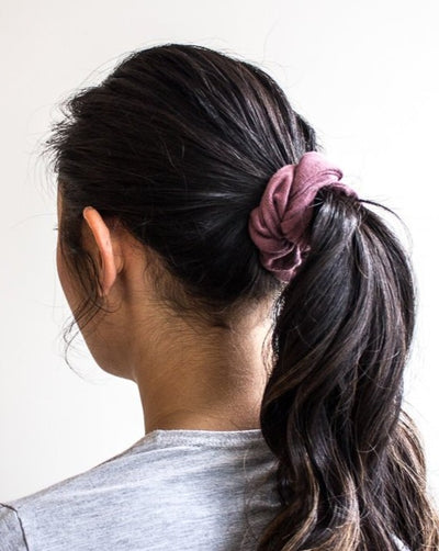 Zero waste rose bamboo scrunchie ponytail