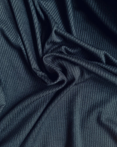 Ribbed tencel knit in black