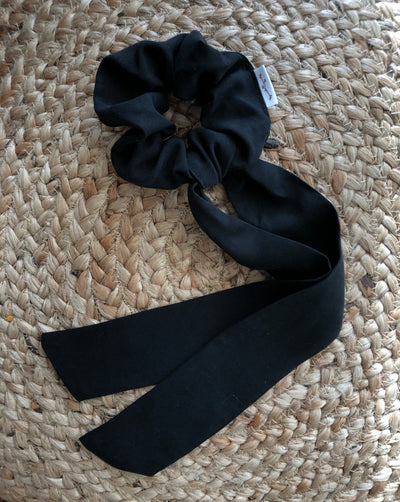 Sustainable Bow Scrunchie - Midnight Black