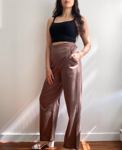 Tencel™ Organic Cotton Sateen Trousers - Cafe