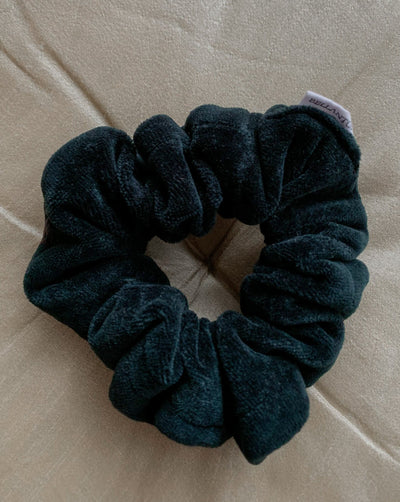 bamboo organic cotton velvet velour scrunchie ethically handmade in Canada.