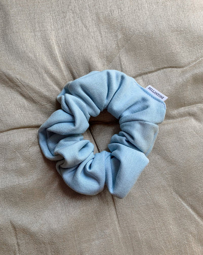 Zero waste light blue bamboo scrunchie