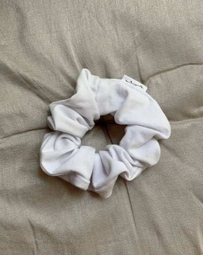 Tencel organic cotton knit white scrunchie