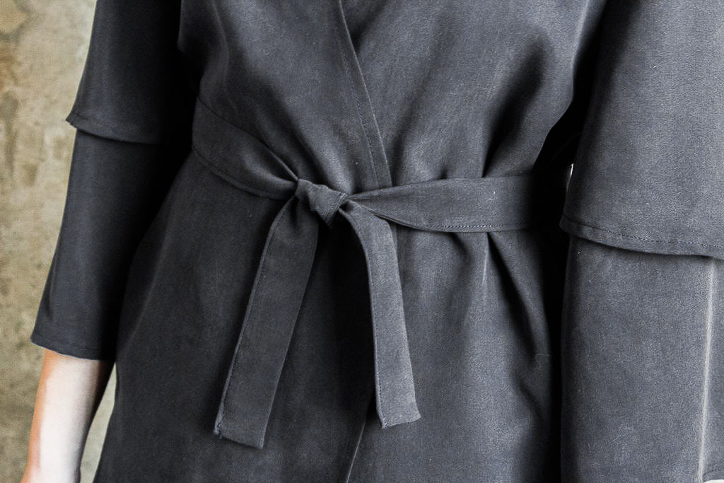 Tencel Emma Duster with Belt – Black