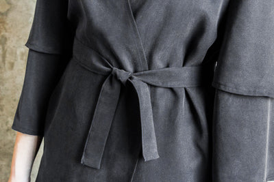 Tencel Emma Duster with Belt – Black