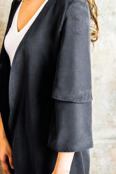 Tencel Emma Duster with Belt – Black
