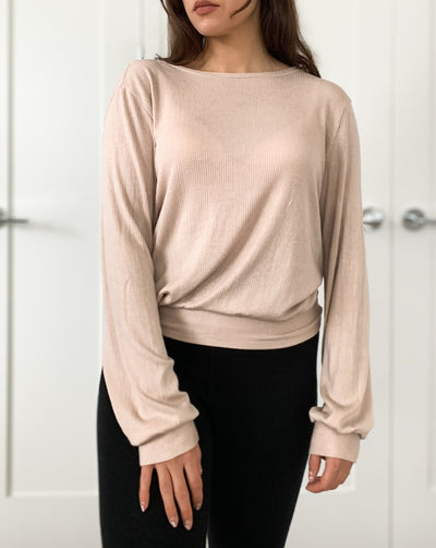Tencel ™ Ribbed Reversible Top - Eggnog