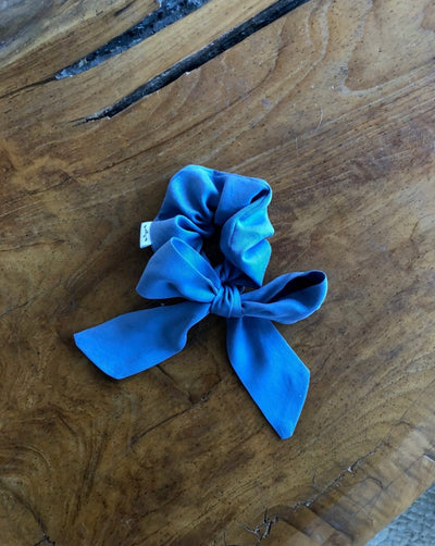 Sustainable Bow Scrunchie - Celeste Blue