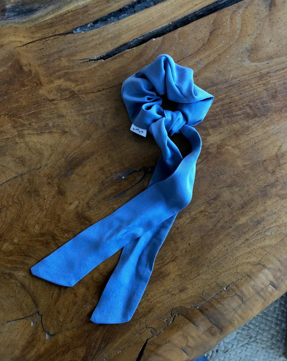 Sustainable Bow Scrunchie - Celeste Blue