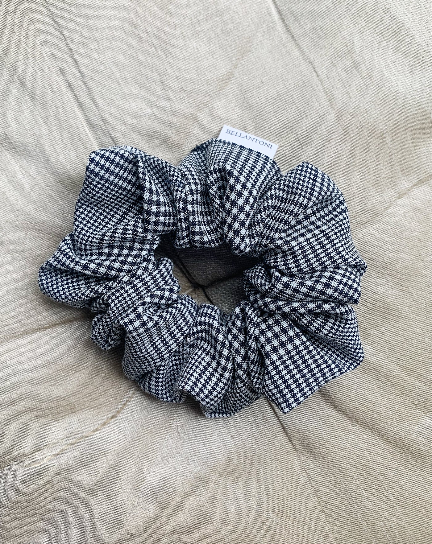 Reclaimed plaid check scrunchie flat lay