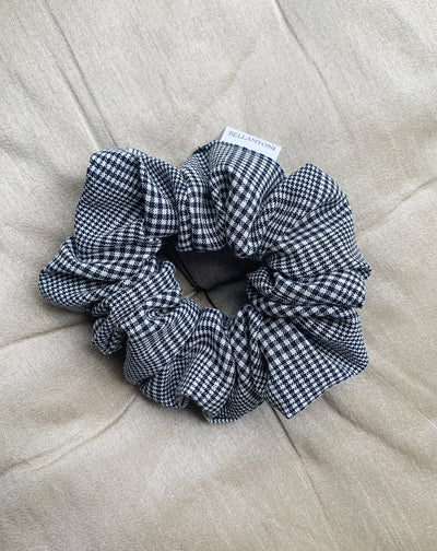 Reclaimed plaid check scrunchie flat lay